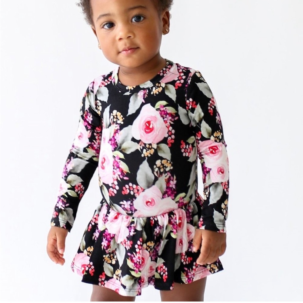 Posh Peanut Milana Long Sleeve Henley Twirl Skirt Bodysuit 12-18 months